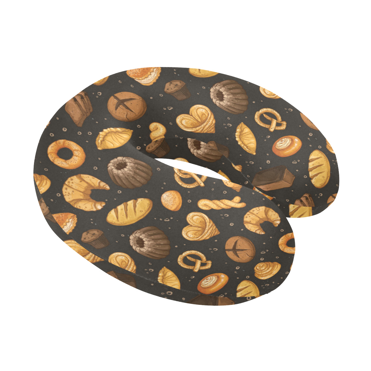 Bread Pattern Print Design 05 U-Shaped Travel Neck Pillow