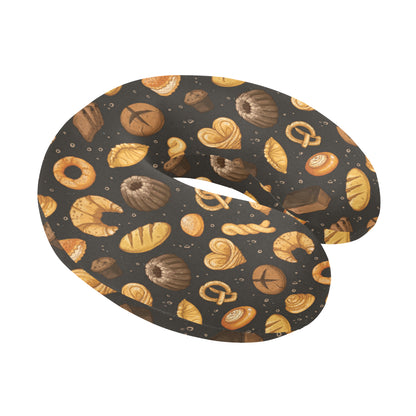 Bread Pattern Print Design 05 U-Shaped Travel Neck Pillow