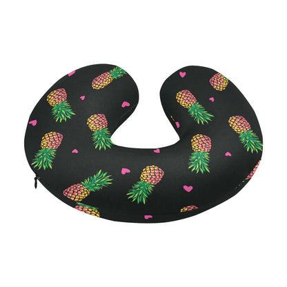 Neon Pineapple Pattern Print Design A04 U-Shaped Travel Neck Pillow