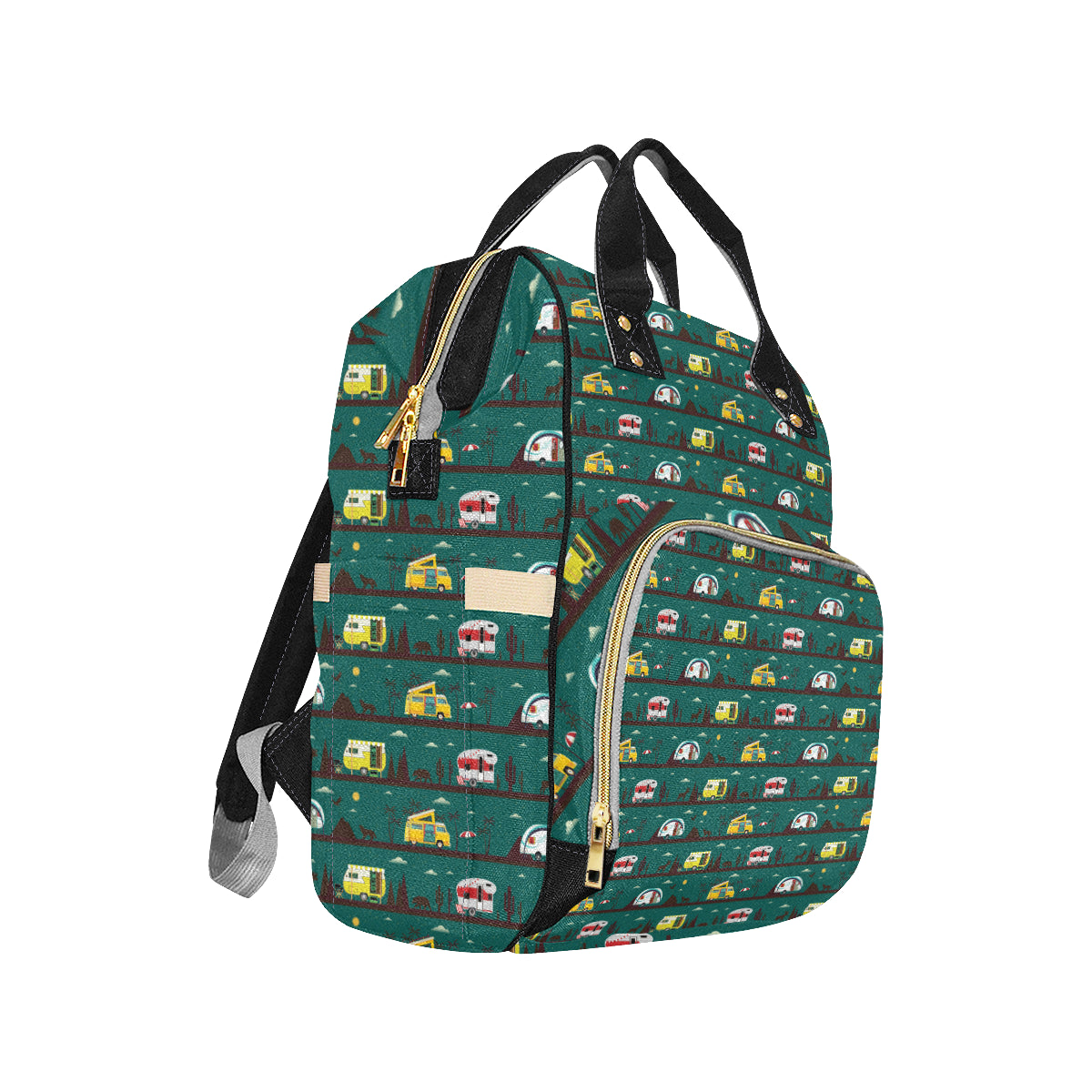 Camper Pattern Print Design 05 Diaper Bag Backpack