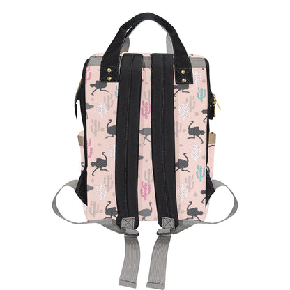 Ostrich Pattern Print Design 03 Diaper Bag Backpack