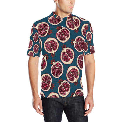 Pomegranate Pattern Print Design PG02 Men Polo Shirt