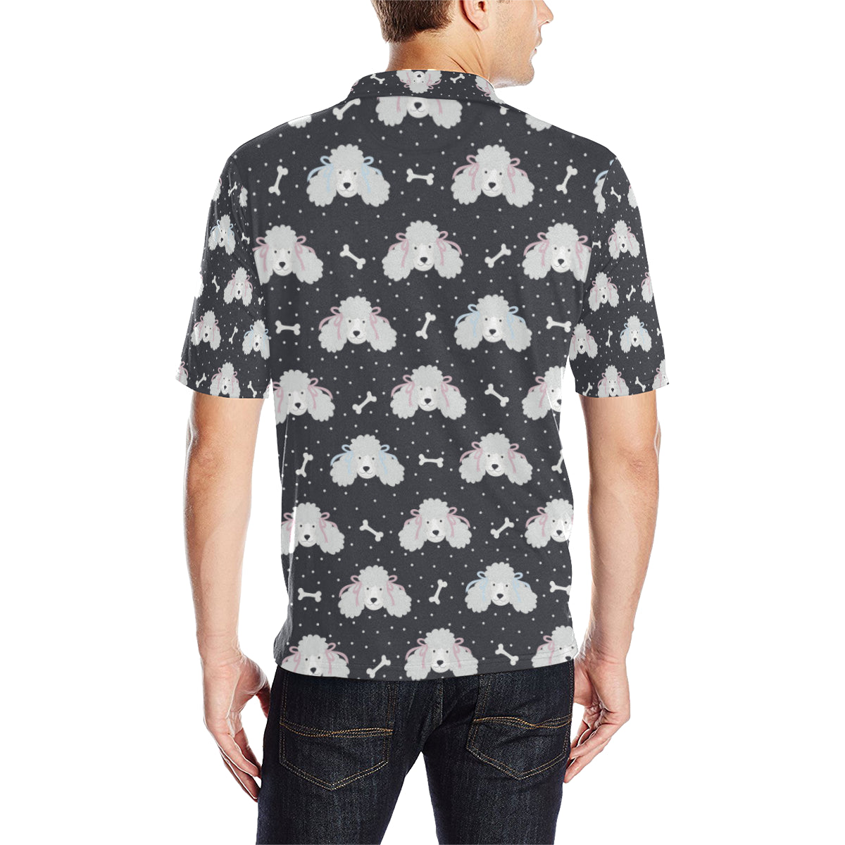 Poodle Pattern Print Design A03 Men Polo Shirt