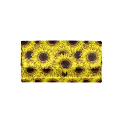Sunflower Pattern Print Design SF011 Women's Trifold Wallet