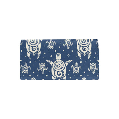 Sea Turtle Tribal Women's Trifold Wallet