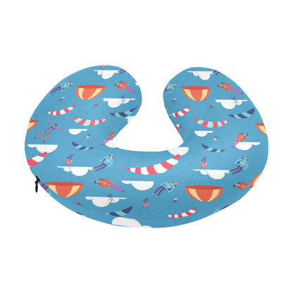 Skydiving Pattern Print Design 03 U-Shaped Travel Neck Pillow