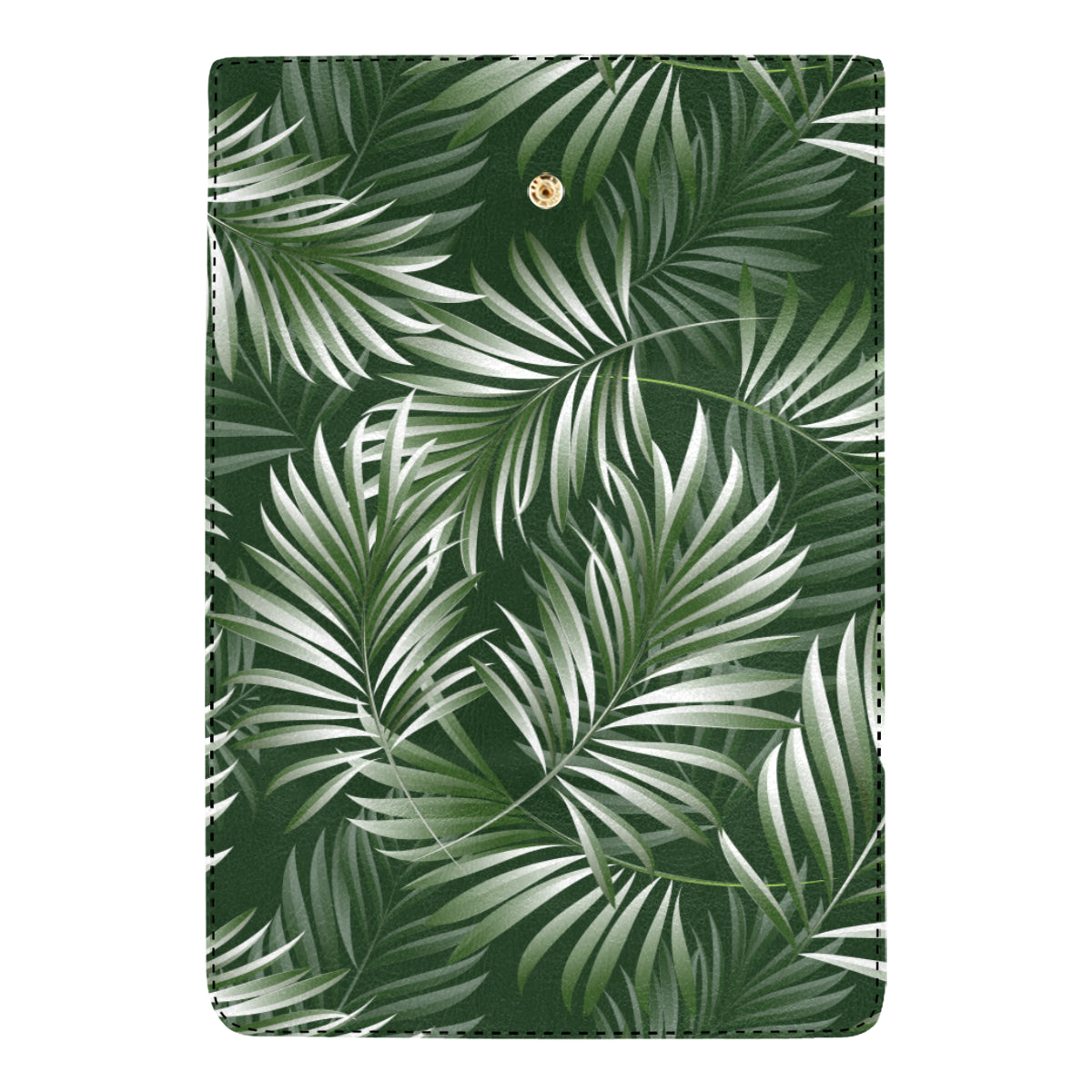 White Green Tropical Palm Leaves Women's Trifold Wallet