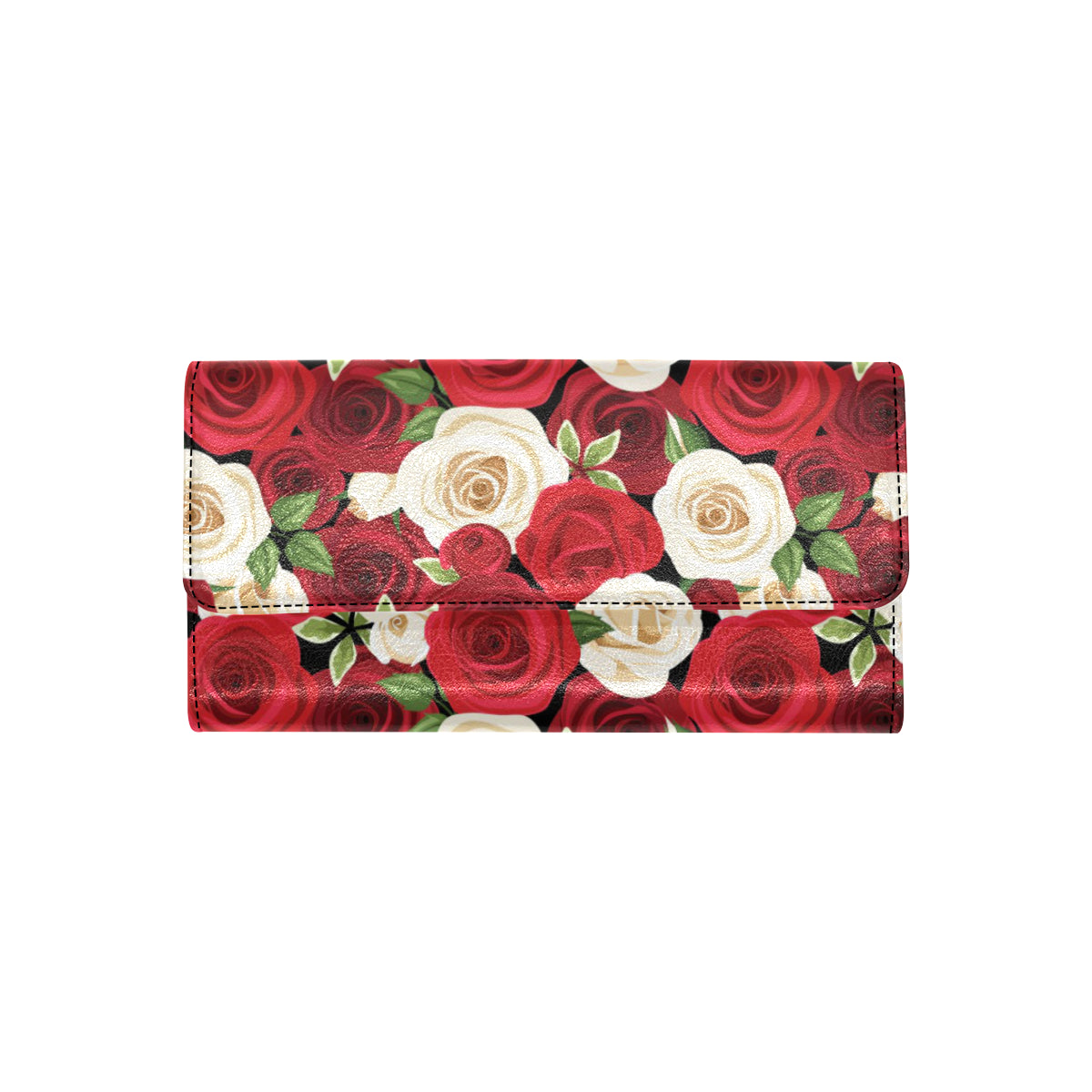 Rose Pattern Print Design RO06 Women's Trifold Wallet