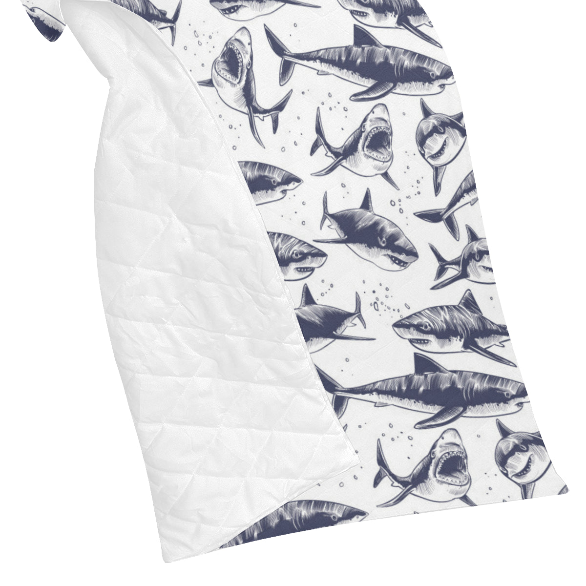 Great White Shark Pattern Print Design 02 Premium Quilt