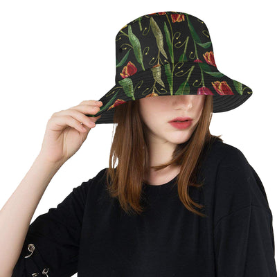Tulip Embroidered Pattern Print Design TP01 Unisex Bucket Hat