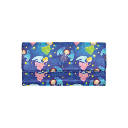 Angel Little Pattern Print Design 02 Women's Trifold Wallet