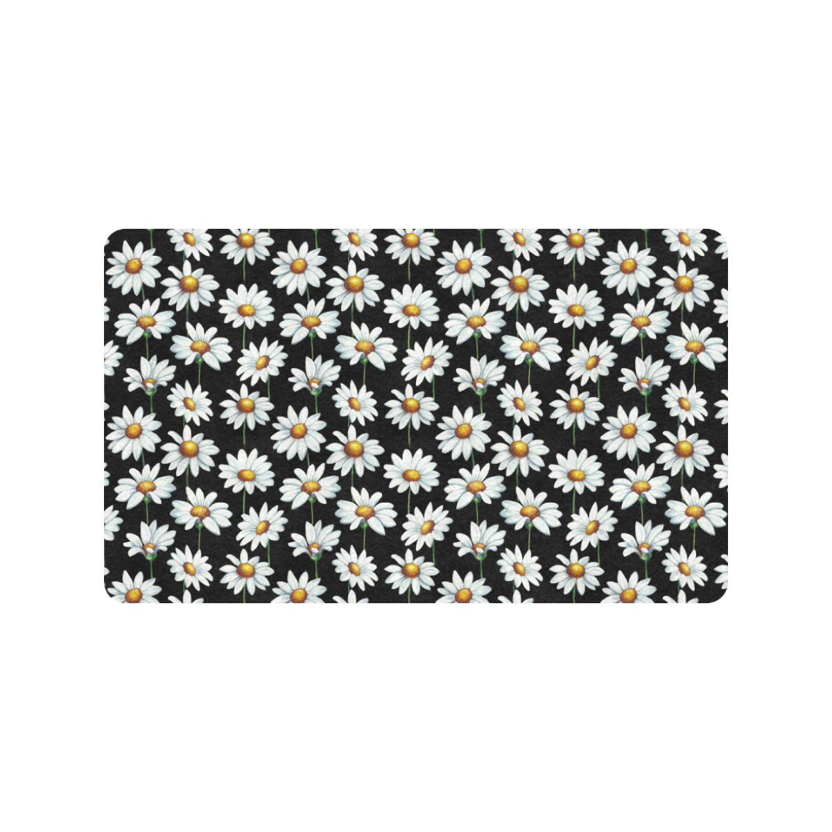 Daisy Print Pattern Rubber Doormat