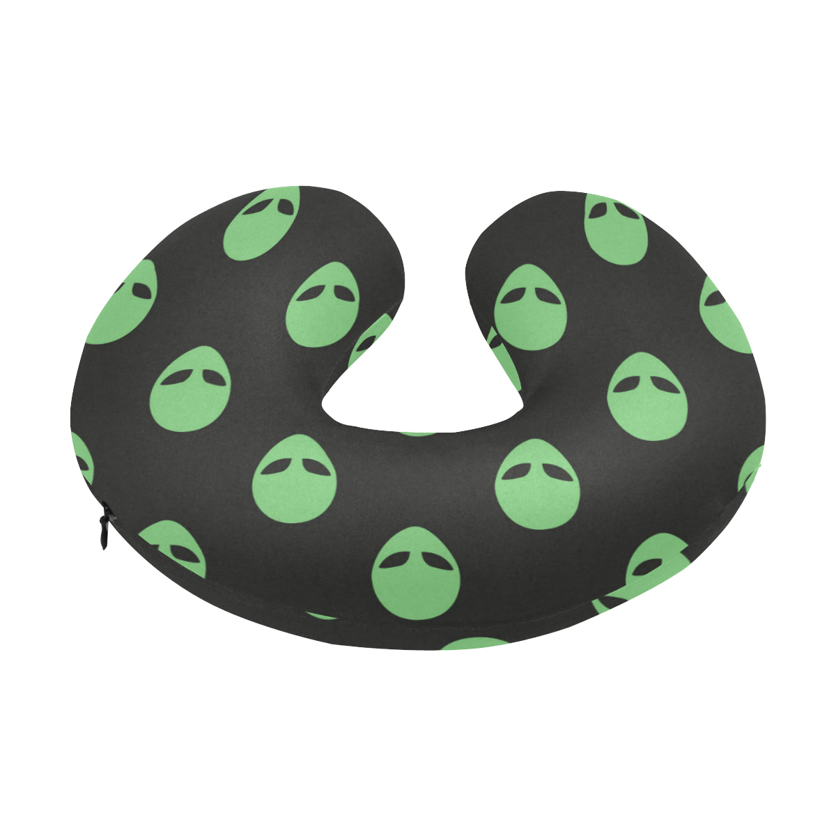 Alien Green Neon Pattern Print Design 01 U-Shaped Travel Neck Pillow