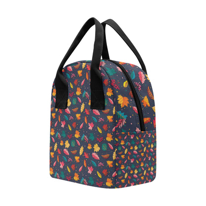 Elm Leave Colorful Print Pattern Insulated Lunch Bag