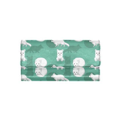 Arctic Fox Pattern Print Design Women's Trifold Wallet