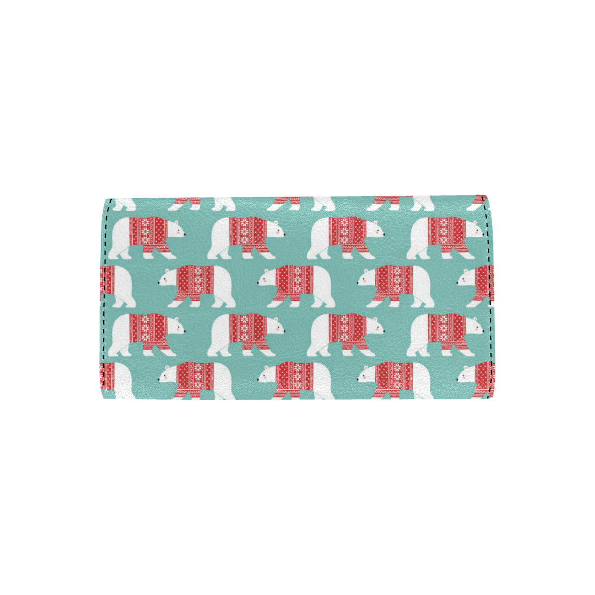 Polar Bear Pattern Print Design A04 Women's Trifold Wallet