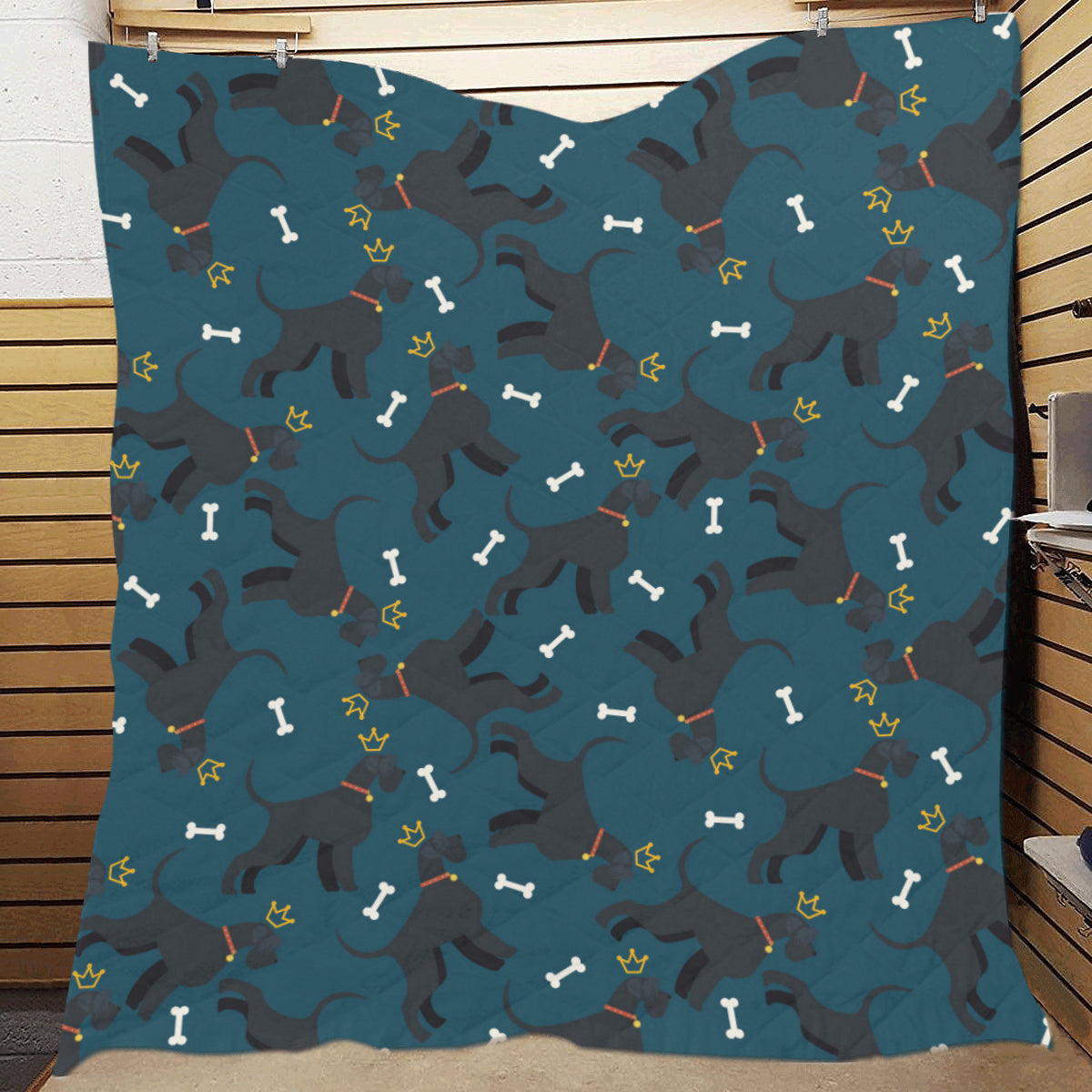 Schnauzers Pattern Print Design A04 Premium Quilt