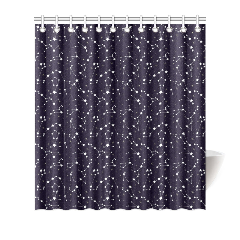 Zodiac Star Pattern Design Print Shower Curtain