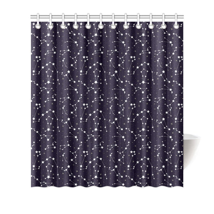 Zodiac Star Pattern Design Print Shower Curtain