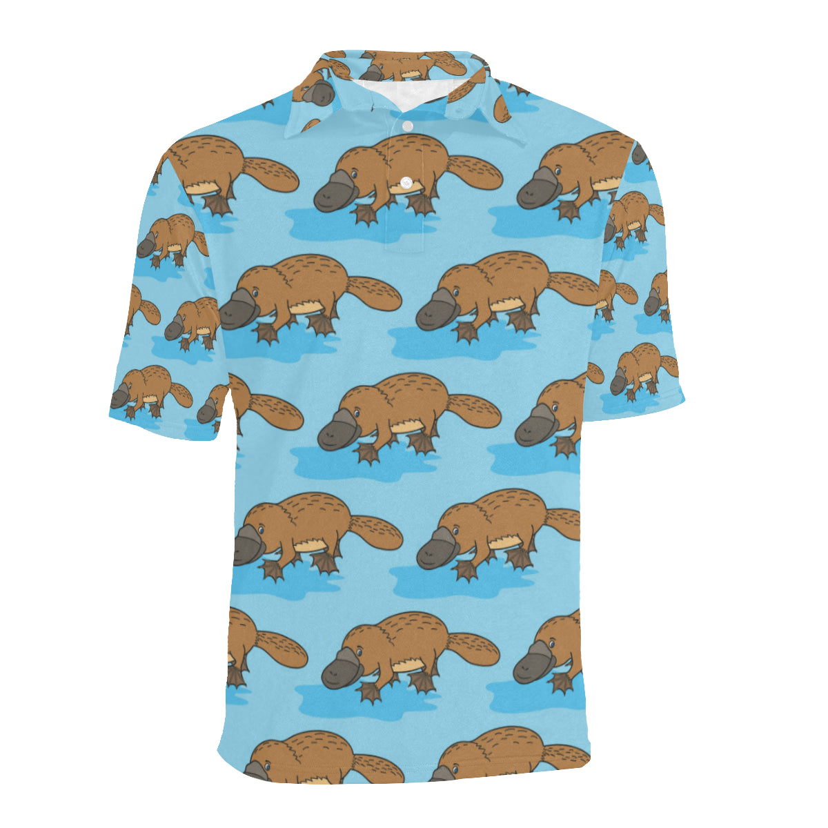 Platypus Pattern Print Design A02 Men Polo Shirt