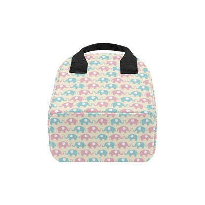Elephant Baby Pastel Print Pattern Insulated Lunch Bag