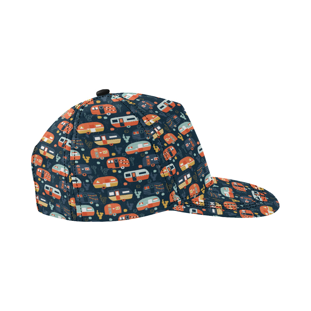 Camper Caravan Print Pattern Snapback Cap