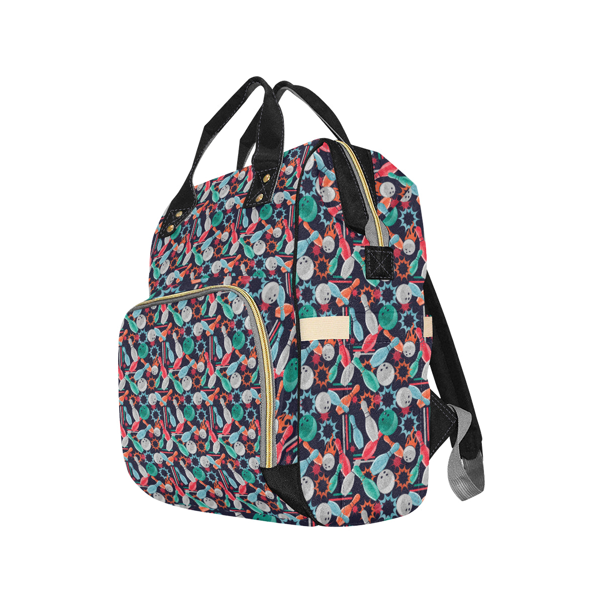 Bowling Pattern Print Design 08 Diaper Bag Backpack