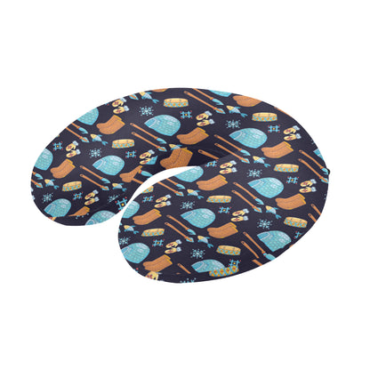 Eskimo Pattern Print Design 02 U-Shaped Travel Neck Pillow
