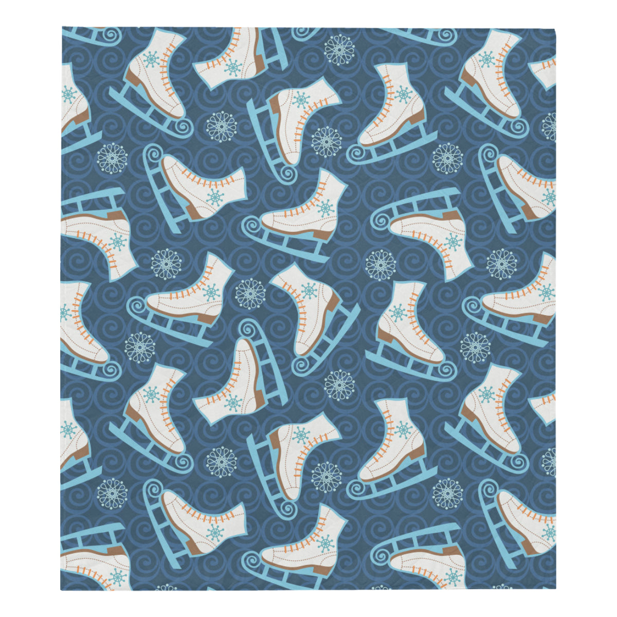 Ice Skate Pattern Print Design 01 Premium Quilt