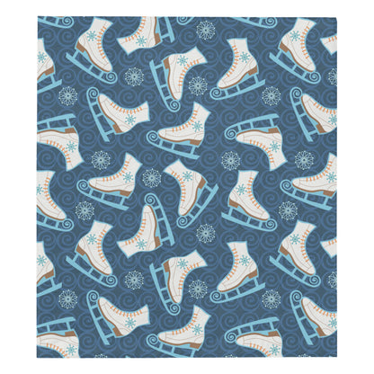 Ice Skate Pattern Print Design 01 Premium Quilt