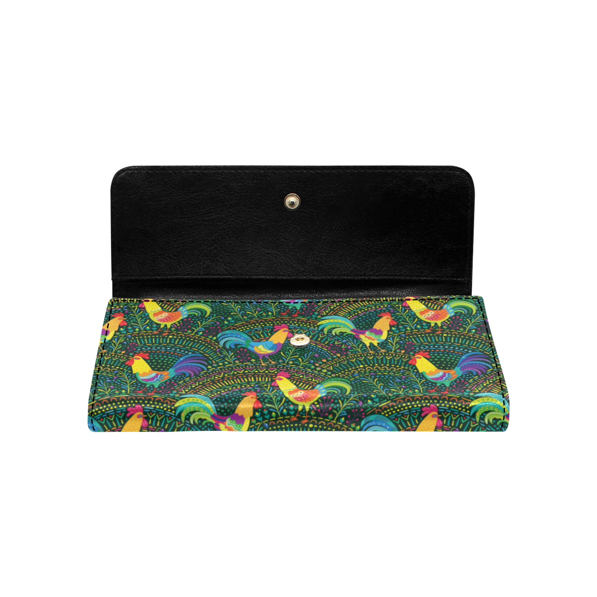 Rooster Pattern Print Design A01 Women's Trifold Wallet