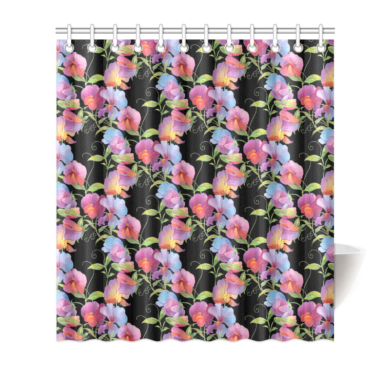 Peony Pattern Print Design PE012 Shower Curtain