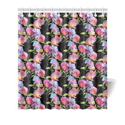 Peony Pattern Print Design PE012 Shower Curtain