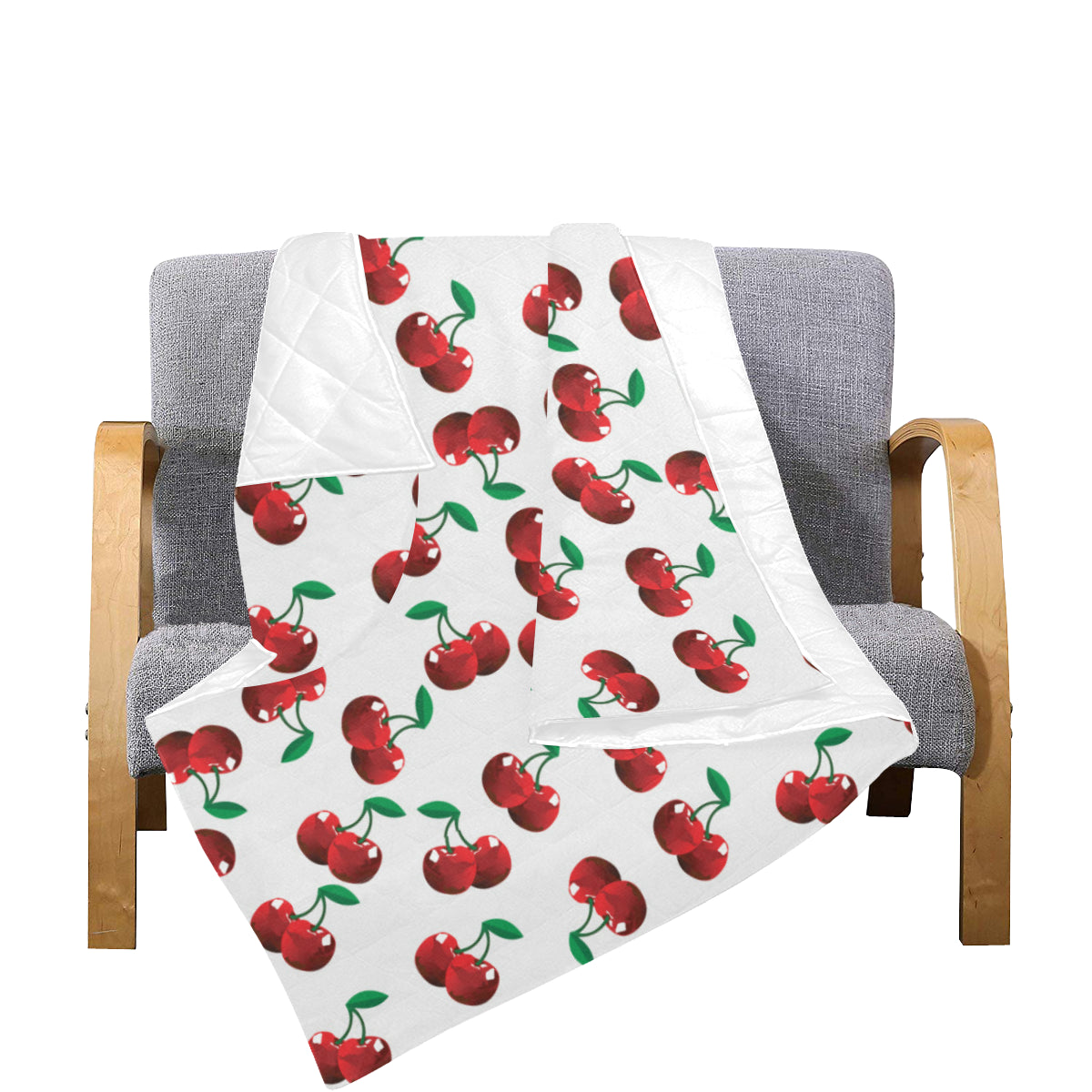 Cherry Pattern Print Design 01 Premium Quilt