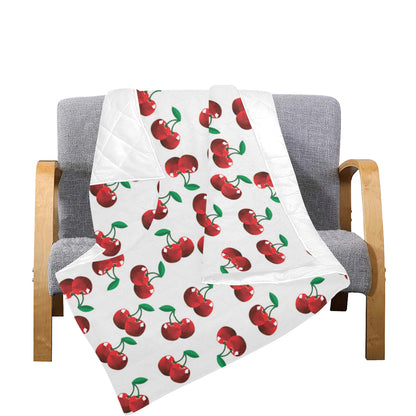 Cherry Pattern Print Design 01 Premium Quilt