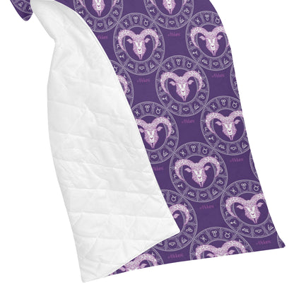 Aries Zodiac Pattern Print Design 02 Premium Quilt