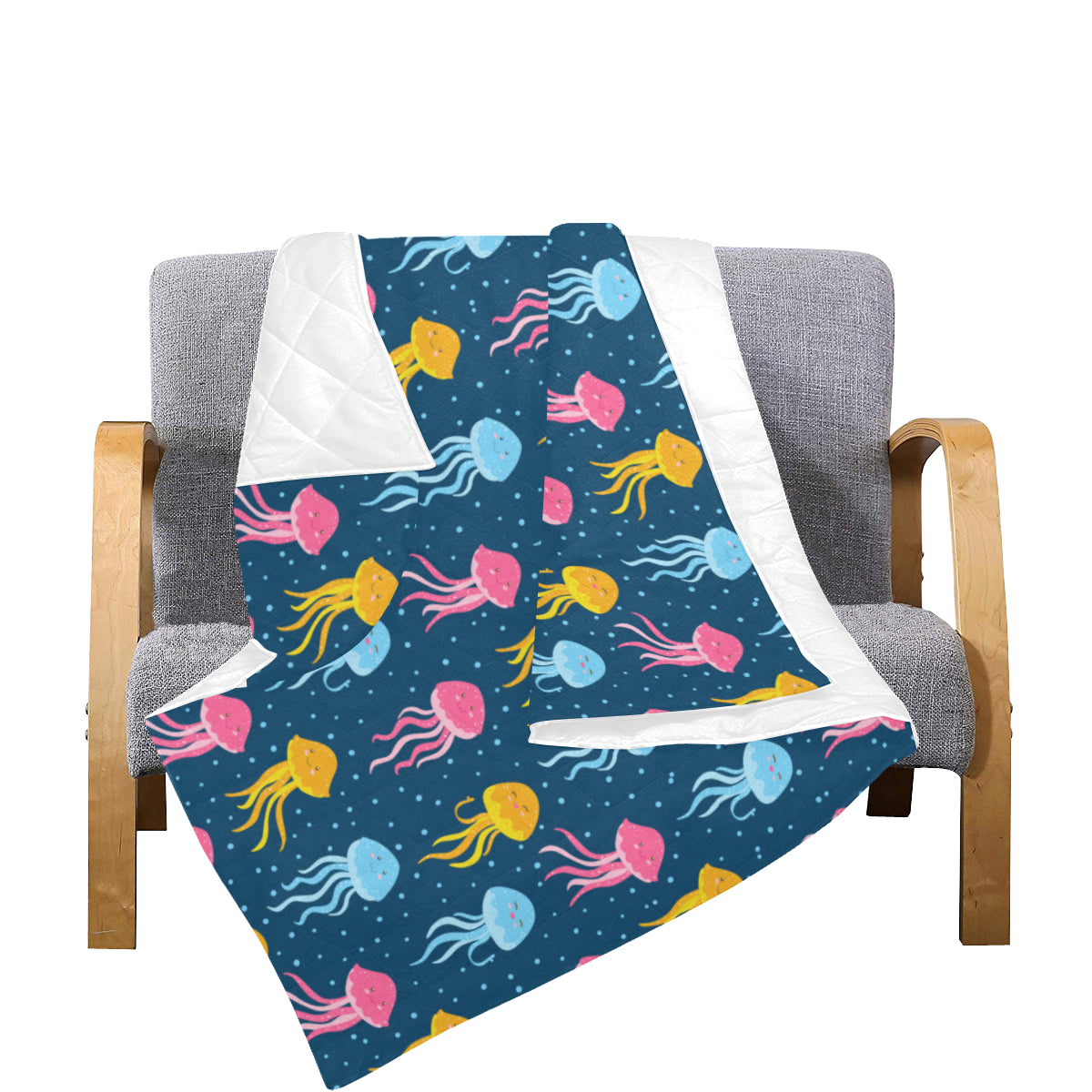 Jellyfish Pattern Print Design 04 Premium Quilt