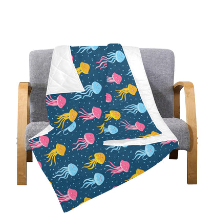 Jellyfish Pattern Print Design 04 Premium Quilt