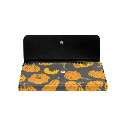 Pumpkin Pattern Print Design A03 Women's Trifold Wallet
