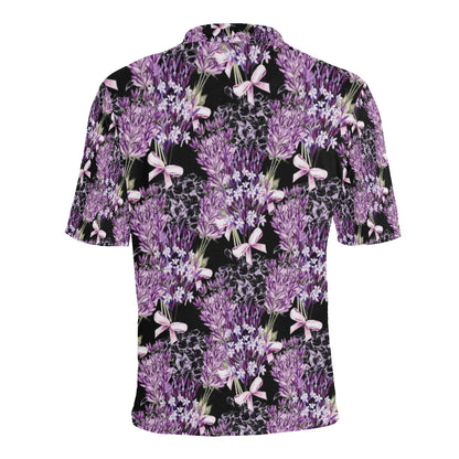 Lavender Pattern Print Design LV06 Men Polo Shirt
