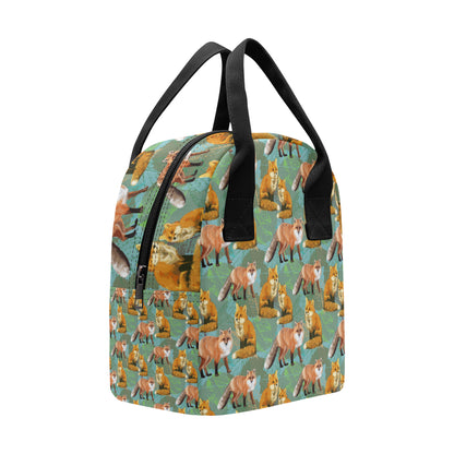 Fox Autumn leaves Themed Insulated Lunch Bag