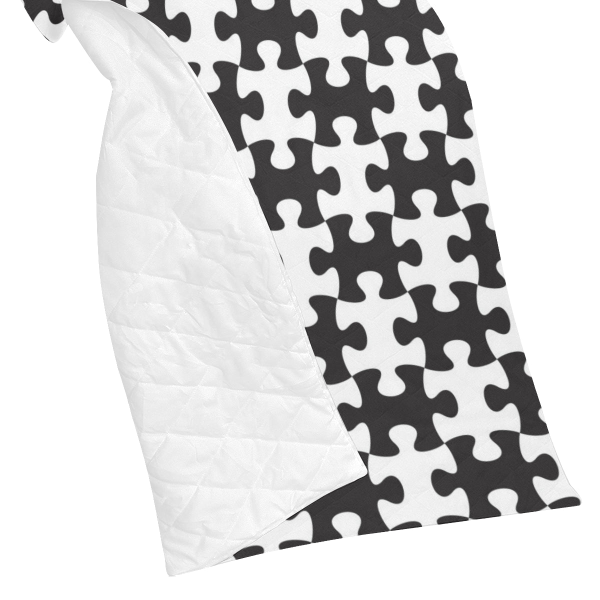Puzzle Black White Pattern Print Design A02 Premium Quilt