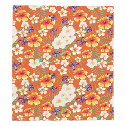 Tropical Flower Pattern Print Design TF027 Premium Quilt