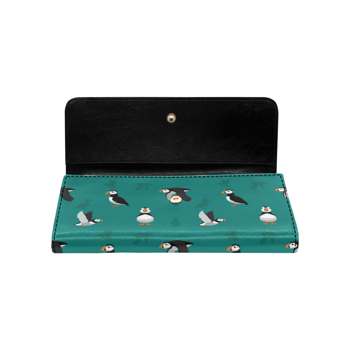 Puffin Pattern Print Design A02 Women's Trifold Wallet