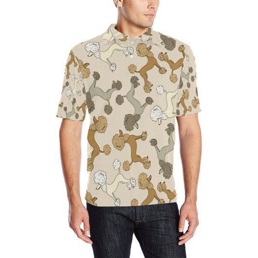 Poodle Pattern Print Design A01 Men Polo Shirt