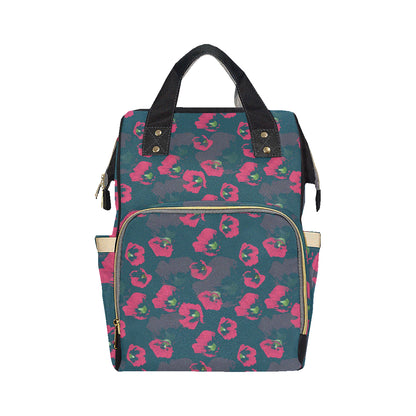 Morning Glory Pattern Print Design 01 Diaper Bag Backpack