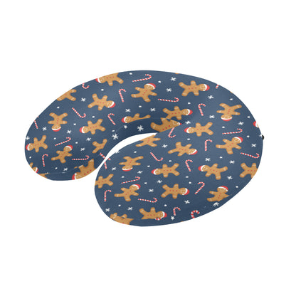 Gingerbread Pattern Print Design 01 U-Shaped Travel Neck Pillow