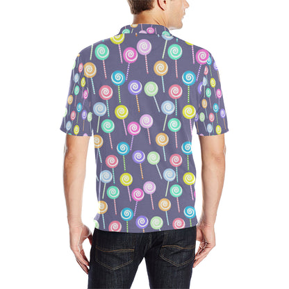 Lollipop Pattern Print Design LL03 Men Polo Shirt