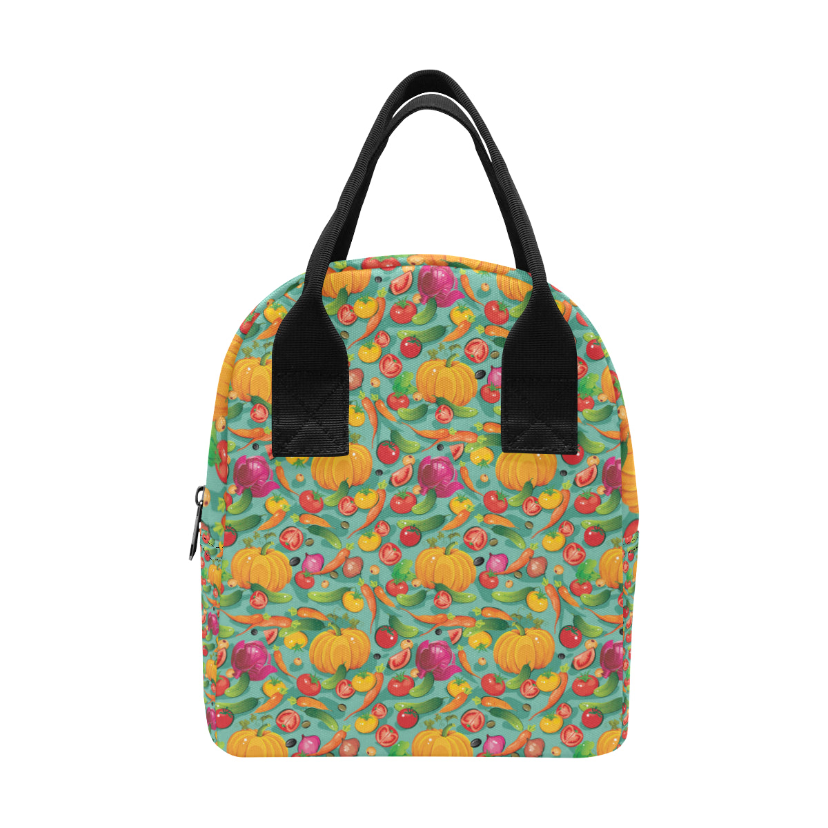 Vegan Colorful Themed Design Print Insulated Lunch Bag