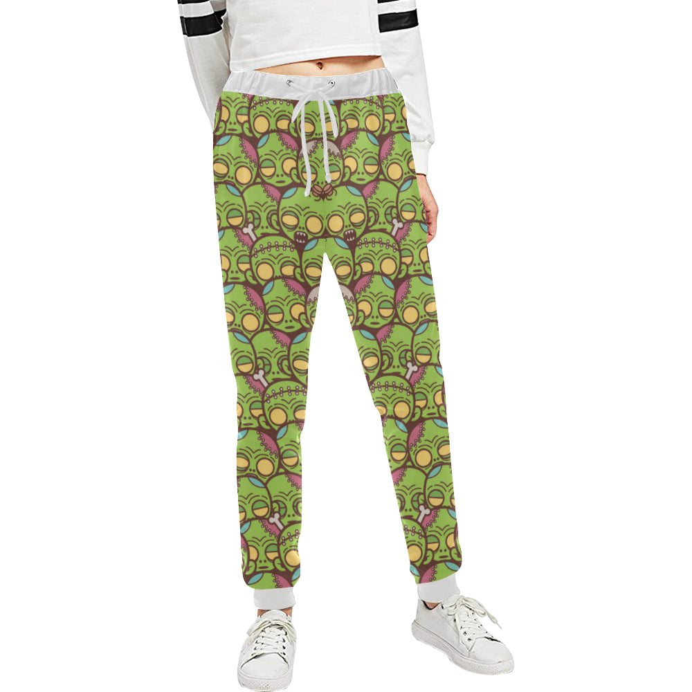Zombie Head Design Pattern Print Unisex Sweatpants